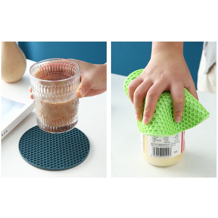 Giá Đỡ Nồi Bằng Silicon Cách Nhiệt Chống Trượt Đa Năng Hình Tổ Ong