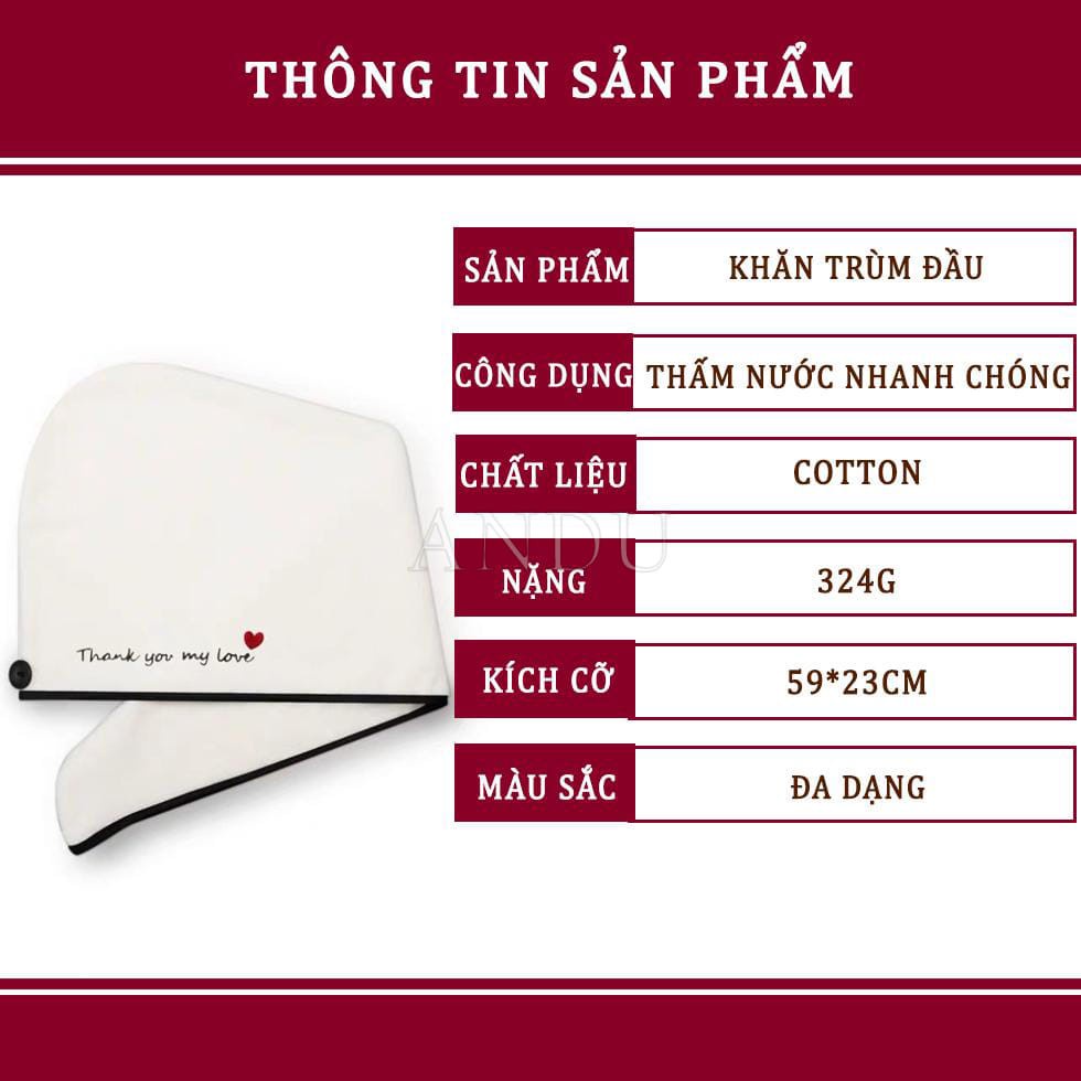 Khăn Lau Tóc Trùm Đầu Siêu Thấm, Khăn Lau Thấm Hút Thần Thánh