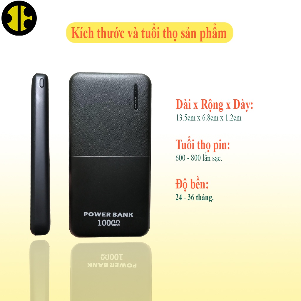 Sạc dự phòng 10000mAh chính hãng bảo hành 12 tháng [1 ĐỔI 1] [MUA 1 TẶNG 3]