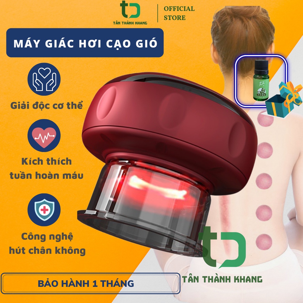 Máy Giác Hơi Cạo Gió Cầm Tay, Giảm Mệt Mỏi Căng Thẳng, 6 Chế Độ Tùy Chỉnh Thông Minh, Sạc Type C, Bh 1 Tháng