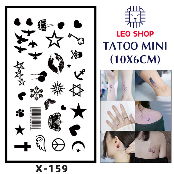 Hình Xăm Dán Mini Họa Tiết Nhỏ Chụp Ảnh, Đóng Phim, Dễ Dàng Tẩy Xóa - Dùng 2-5 Ngày