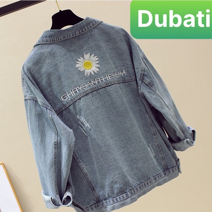 ÁO KHOÁC JEAN CHẤT BÒ NAM CHỐNG NẮNG THÊU HOA CÚC HÀN QUỐC PHONG CÁCH CAO CẤP- DUBATI FASHION