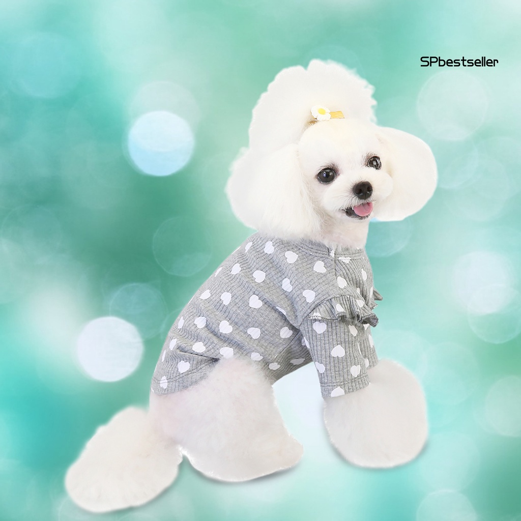 Áo thun cotton co giãn in họa tiết dễ thương thời trang mùa thu cho thú cưng