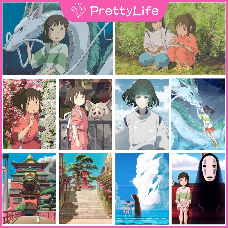Bộ Tranh Đính Đá 5D Tự Làm 30x40cm / 40x50cm Hình Phim Spirited Away