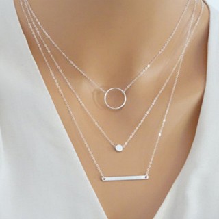 Vòng cổ hợp kim 3 dây đơn giản và thanh lịch cho nữ