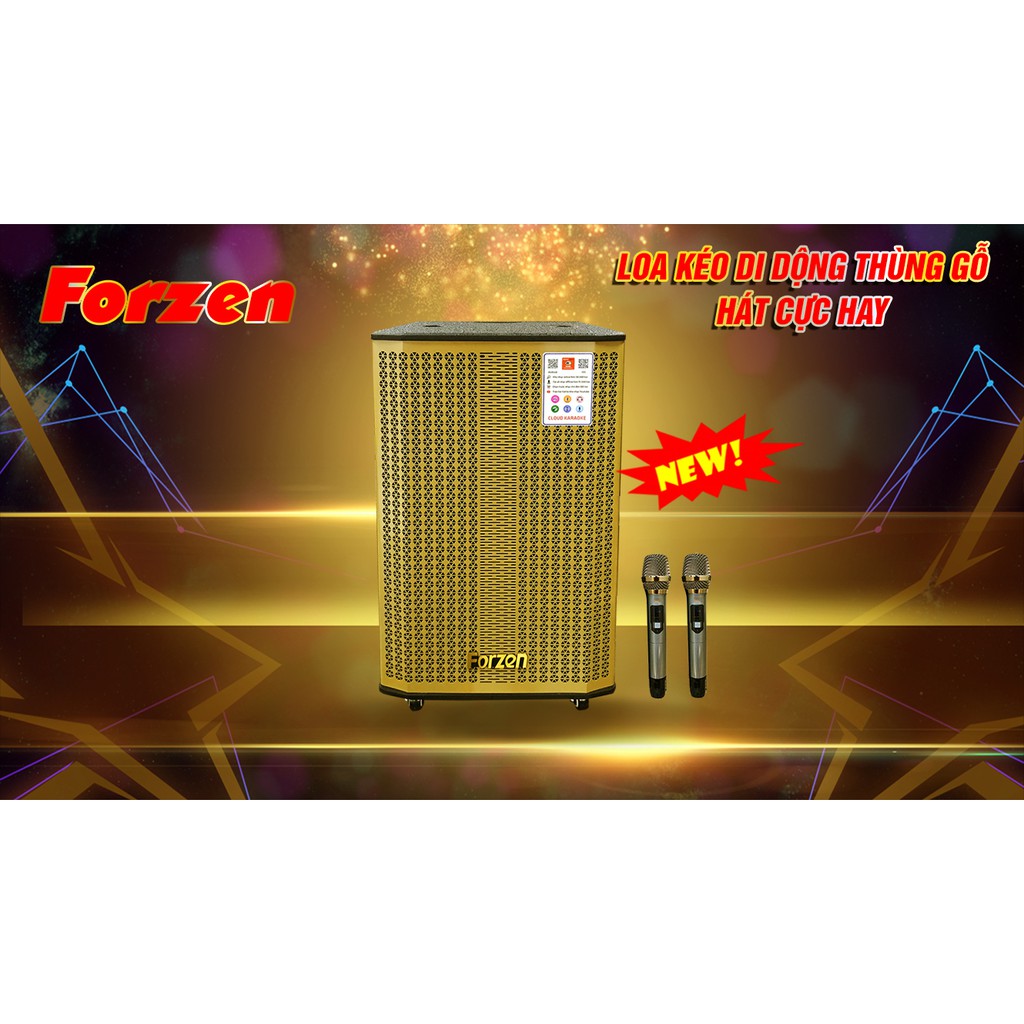 Loa kéo di động Karaoke Bluetooth FORZEN F-1502Z thùng 4 tấc thùng gỗ