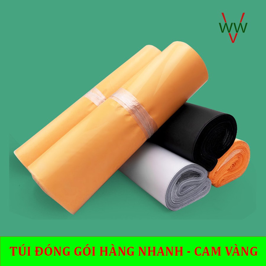 Túi gói hàng niêm phong chuyển phát nhanh màu cam size 20x30 WinWin4Vic Có sẵn keo dán niêm phong, Free in logo