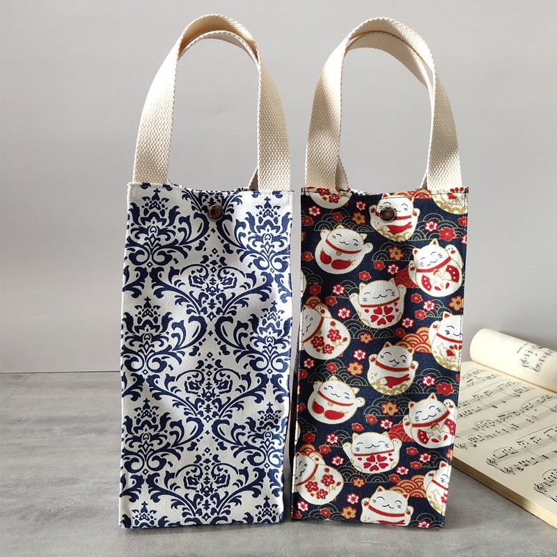 Túi Tote Vải Cotton Siêu Nhẹ In Họa Tiết 8 Kiểu Tùy Chọn