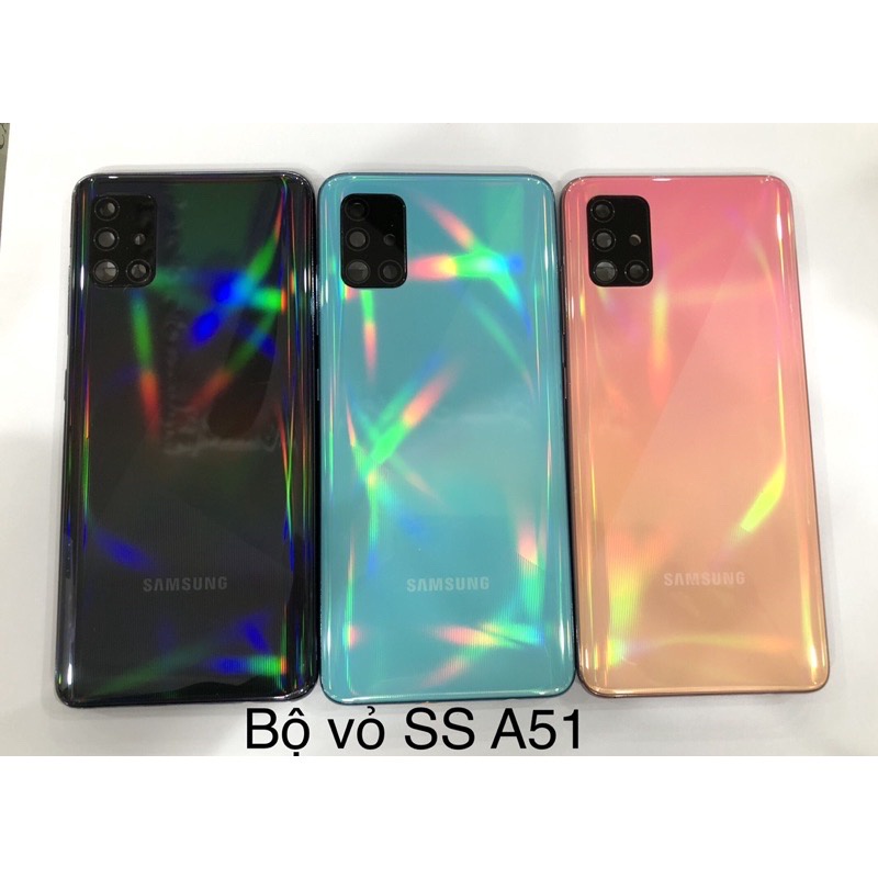 Bộ vỏ Samsung A51(gồm khung xương , viền sườn , nắp lưng , kính cam)