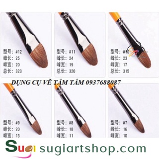 Cọ oval thân cam bán lẻ theo size [ Sugi Art Shop ]