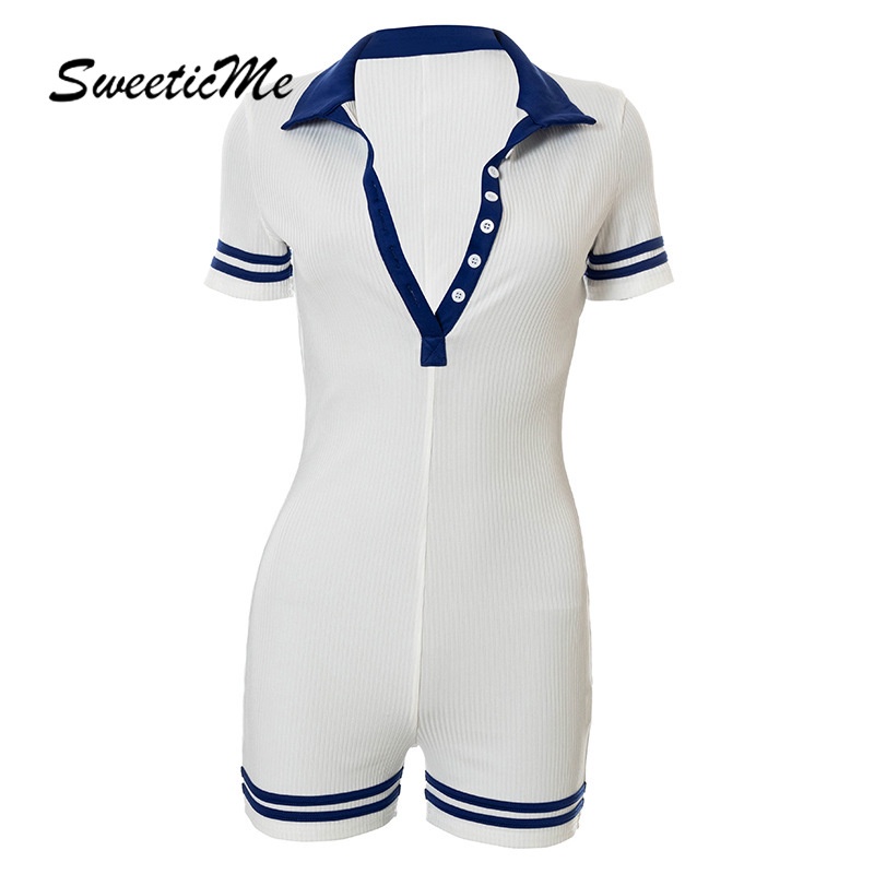 Áo liền quần SweeticMe Dệt Kim Mỏng Phối Màu Tương Phản   Thời Trang Cho Nữ