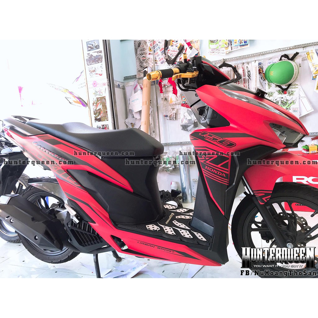 Tem xe Vario 2018. Đỏ đen nhám. Decal chất lượng, cao cấp, bền đẹp.