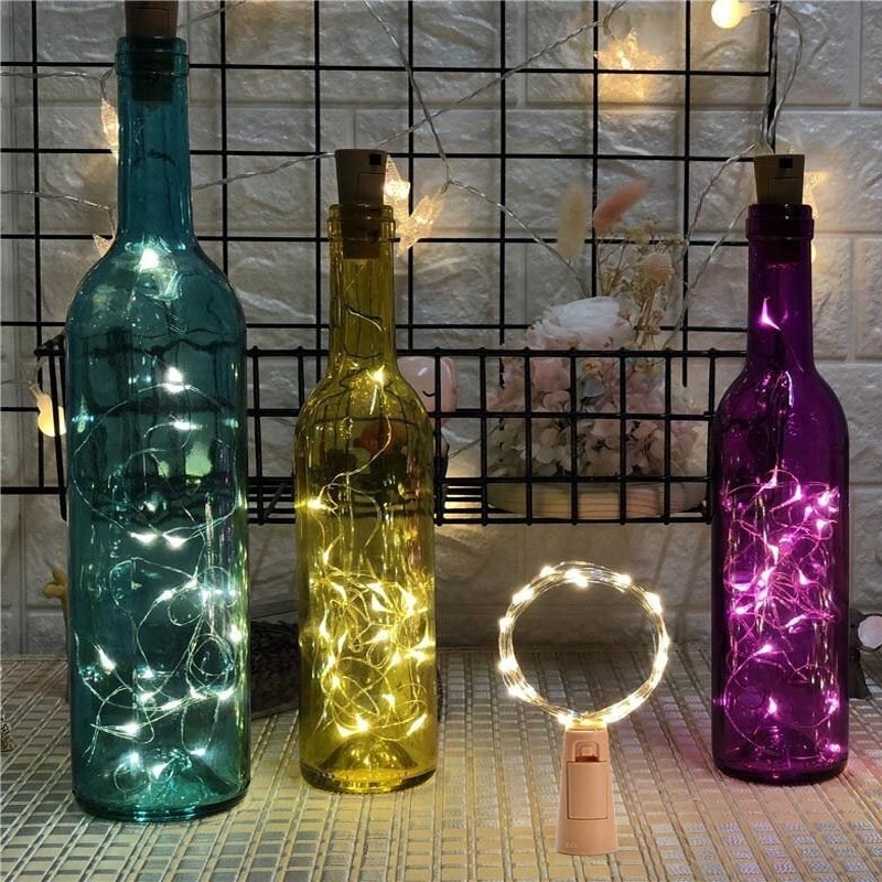 Dây Đèn Led 0.75m/1.5m 15/20LED Dùng Trang Trí Chai Rượu