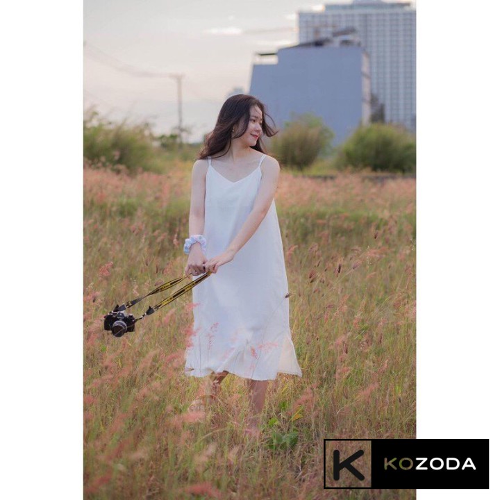 Váy hai dây đầm váy đũi dáng dài nhiều màu dày dặn không lộ KOZODA D13 | BigBuy360 - bigbuy360.vn