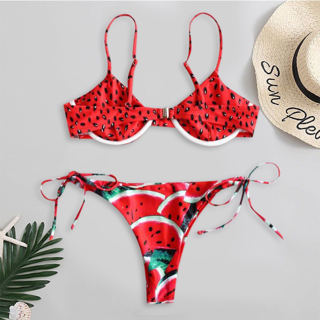 ❦woharyday❦❦woharyday❦Women Print Push-Up Padded Bra Beach Bikini Set Swimsuit Beachwear Swimwear | BigBuy360 - bigbuy360.vn