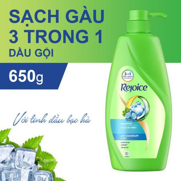 Dầu Gội Rejoice Siêu Mượt Trị Gàu 3in1 (650g)