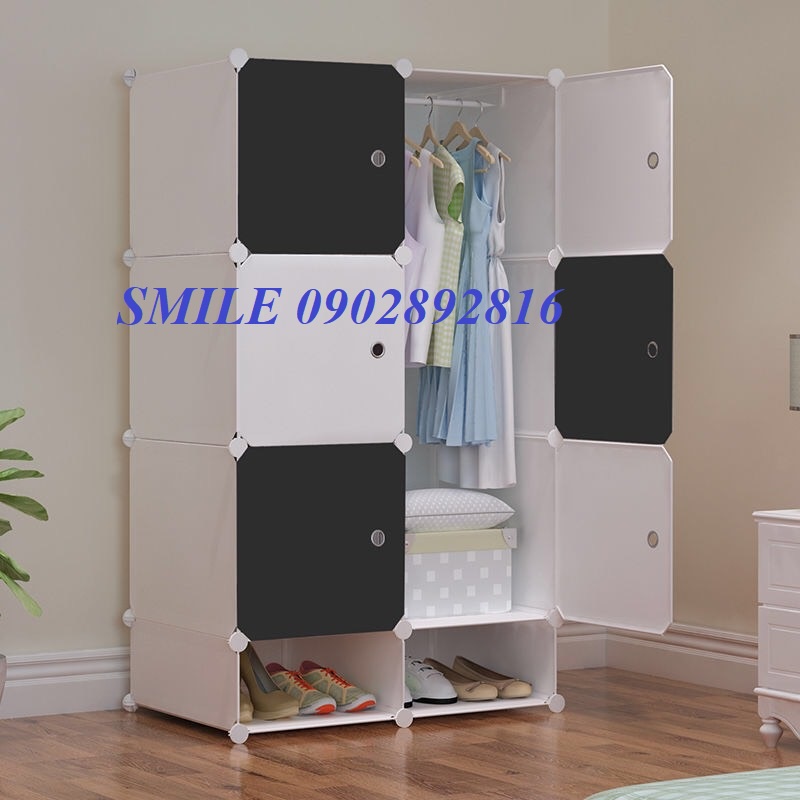 [NỘI THẤT] Tủ Nhựa Lắp Ghép 6 ô Lớn và 2 ô Nhỏ Để Quần Áo Và Đồ Cá Nhân (Chọn hình theo phân loại)