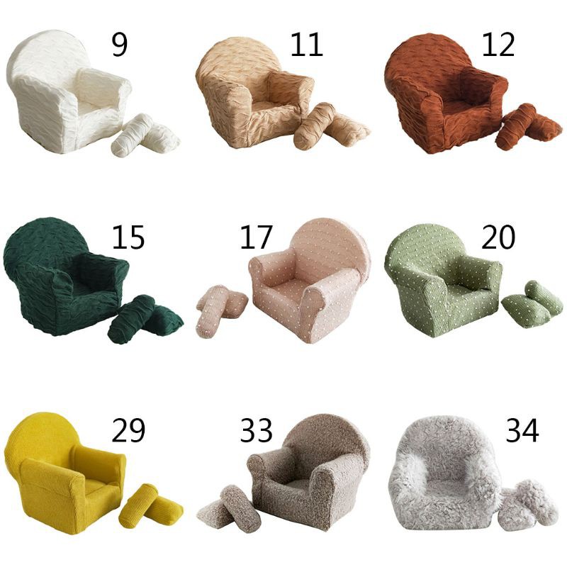 Set 3 món đạo cụ chụp hình nghệ thuật cho trẻ sơ sinh gồm gối và ghế xinh xắn