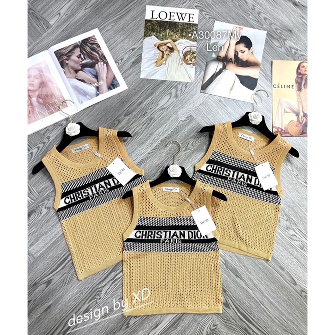 Áo len lưới dior sát nách minie siêu sang chảnh