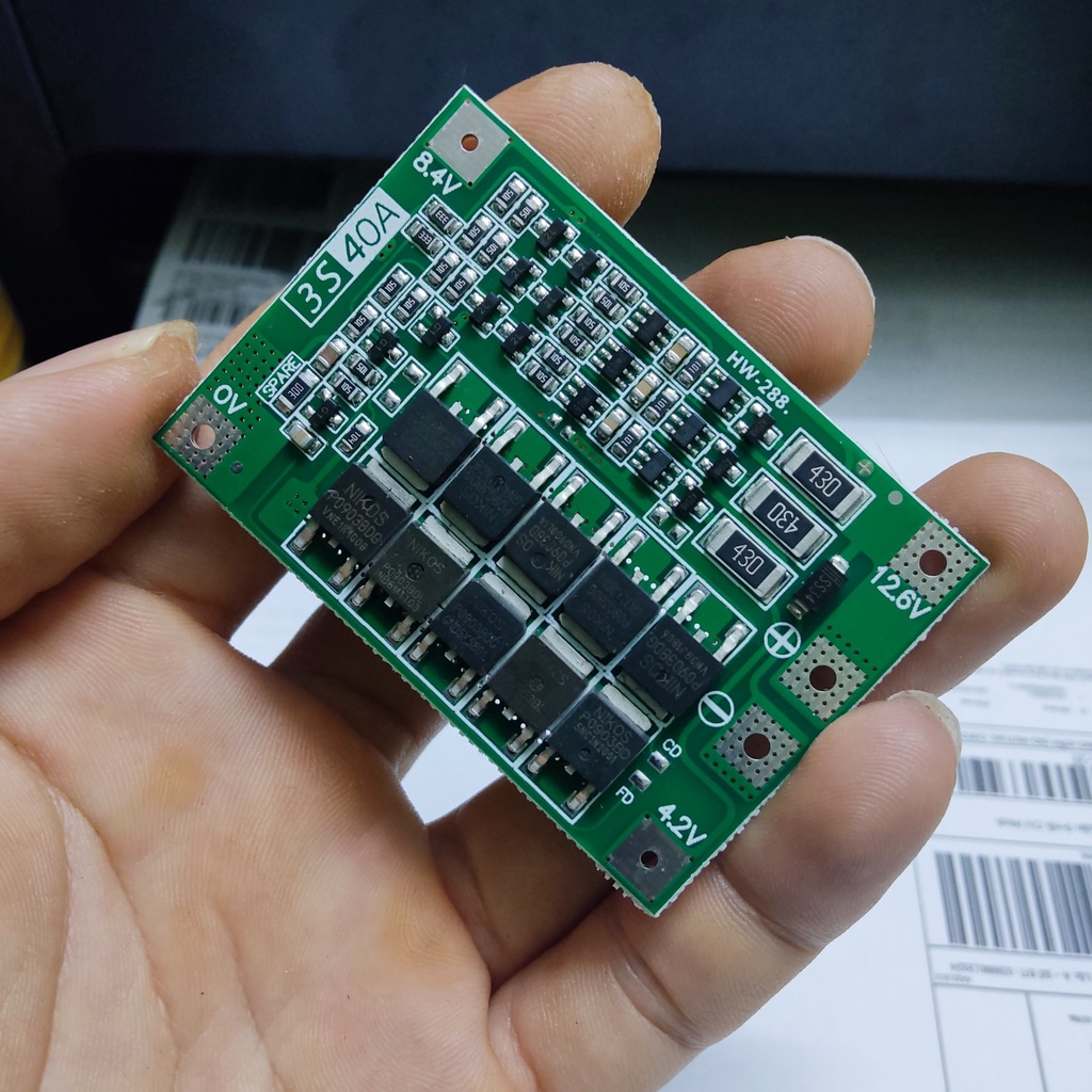 Mạch Bảo vệ pin 3S 12.6V 40A Tự động Cân bằng. Dùng được cho pin Li-on 18650, Lipo và các loại pin 3.7V / 4.2V