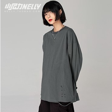 Áo sweater dài tay rách gấu Bingshop vải nỉ da cá dày dẹp freeship