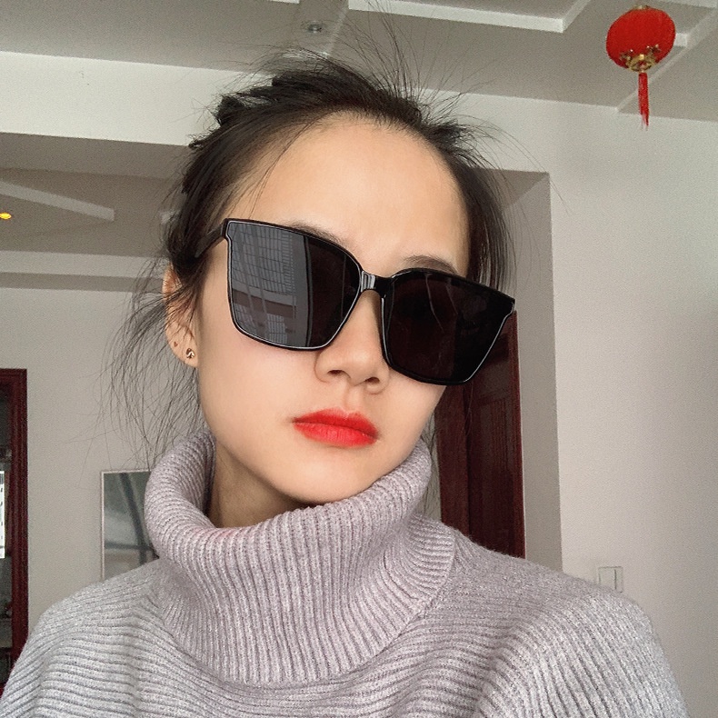 Kính mát nữ gọng vuông phong cách hàn quốc Mắt kính râm nam thời trang chống tia uv400
