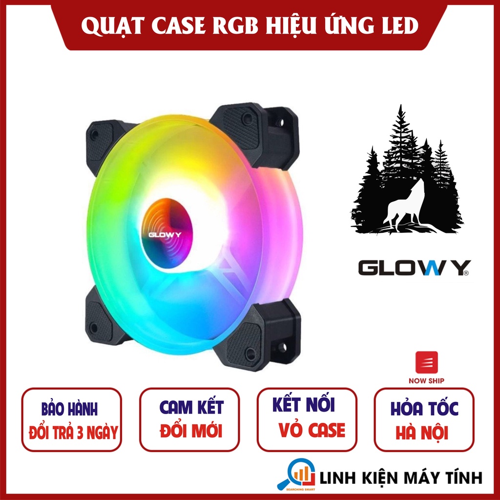 Quạt case Glowy GC61 Tản Nhiệt, Fan Led RGB Dùng Cho PC - Fan Case siêu đẹp