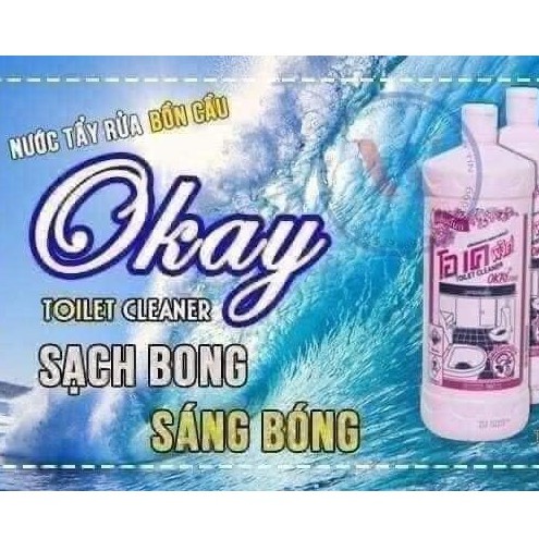 Nước rẩy rửa bồn cầu đa năng OKAY 960ml, nước tẩy bồn cầu, tẩy vệ sinh diệt vi khuẩn hàng Thái Lan.