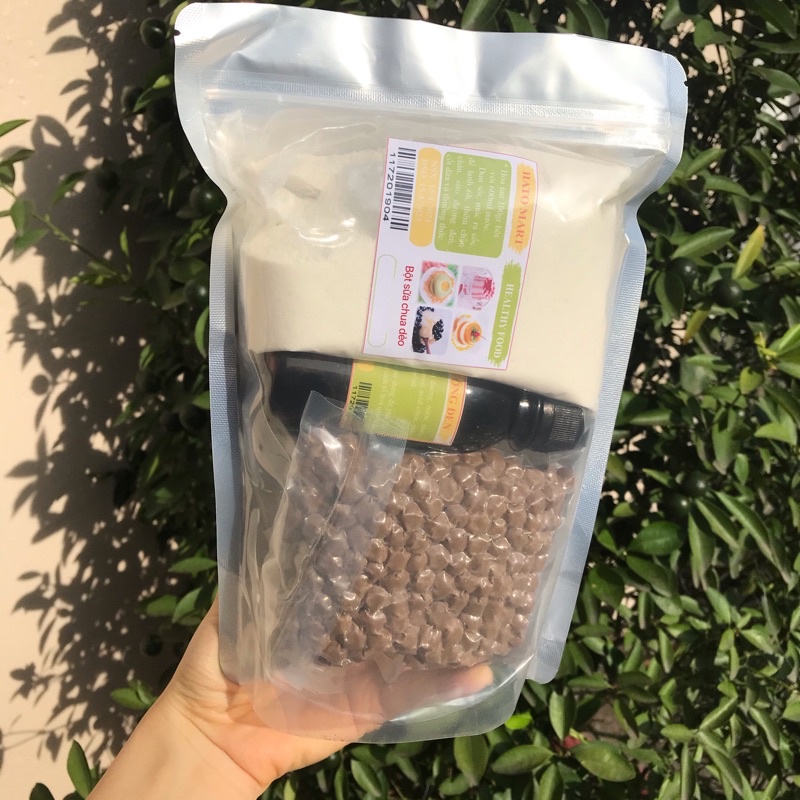 Set sữa chua trân châu đường đen