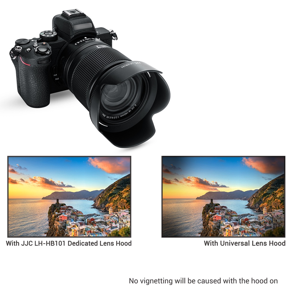 Loa che nắng JJC HB-101 cao cấp thích hợp cho ống kính Nikon NIKKOR Z DX 18-140mm f / 3.5-6.3 VR/ Nikon HB-101