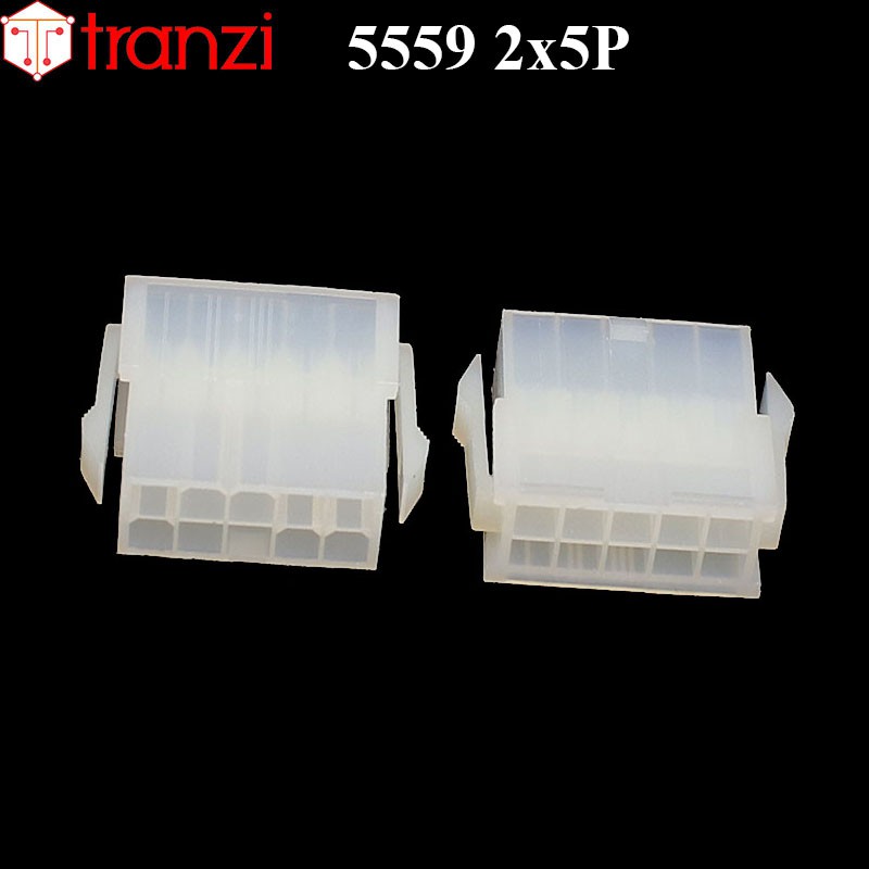Vỏ header 4.2mm 5559 2x5P 24mm trắng - túi 10 cái