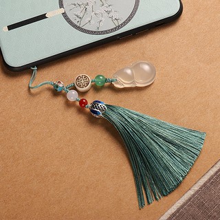 ✸✿◎Qingluan garden original city of warm wind ancient Chinese tassel pendant mobile phone chain jade bag