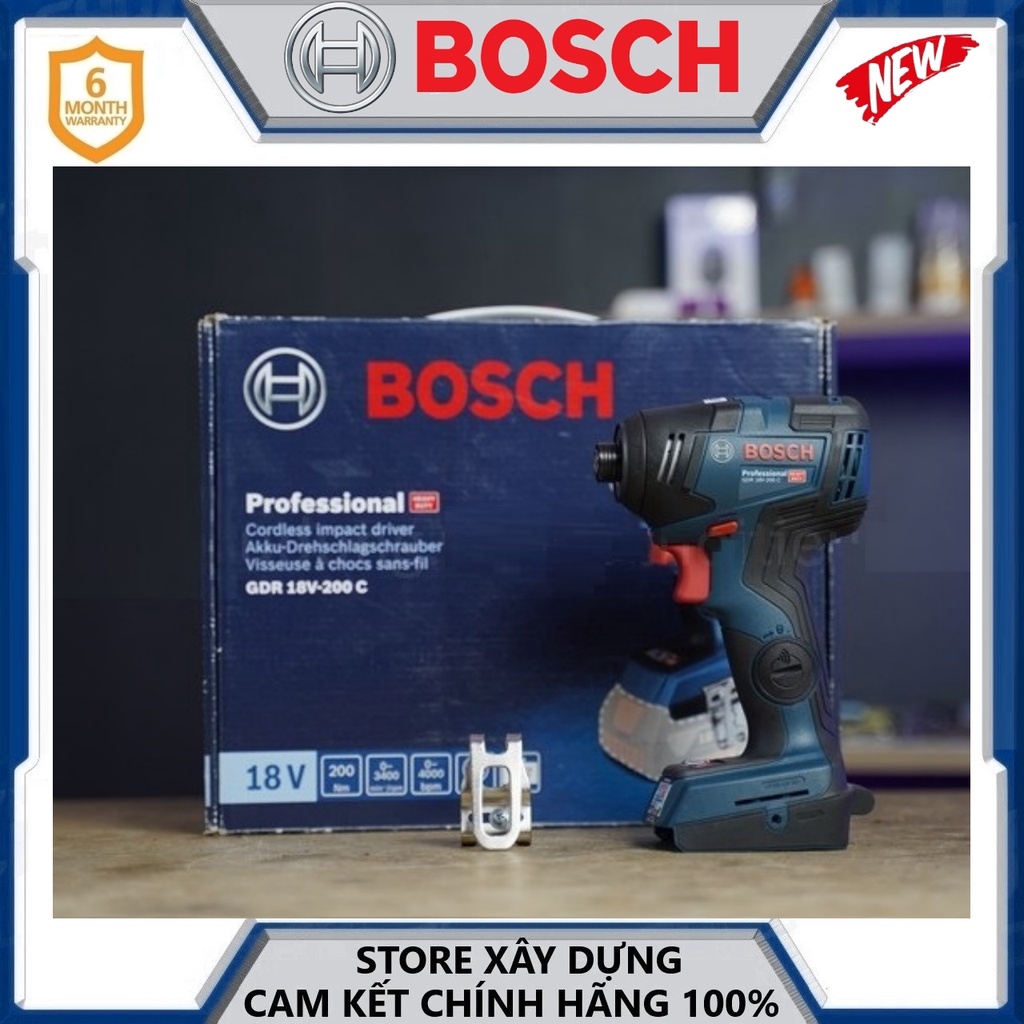 MÁY VẶN ỐC VÍT DÙNG PIN 18V (200NM) BOSCH GDR 18V-200C-HÀNG CHÍNH HÃNG