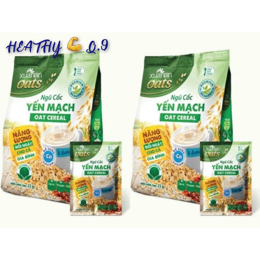 Combo 2 Gói Bột Ngũ Cốc Yến Mạch Ít Đường Xuân An 400Gr ( Tặng KM Kèm Theo)