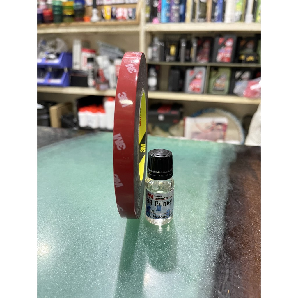 COMBO BĂNG KEO CƯỜNG LỰC DÁN ĐỒ CHƠI XE HƠI 3M 4229P 10MMX10M (ĐỎ) VÀ DUNG DỊCH KEO TĂNG ĐỘ KẾT DÍNH 3M PRIMER 94 10ML