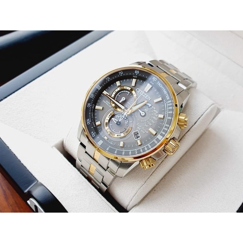 ĐỒNG HỒ NAM CHÍNH HÃNG CITIZEN AT4124-51H Eco drive Perpetual Chronograph