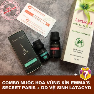 Combo nước hoa vùng kín Emma's Secret Paris + Dung dịch vệ sinh phụ nữ Lactacyd