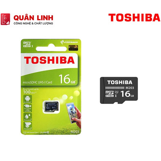 Thẻ nhớ MicroSDHC 16GB Class 10 UHS-I 100MB/s Toshiba hàng FPT | BigBuy360 - bigbuy360.vn