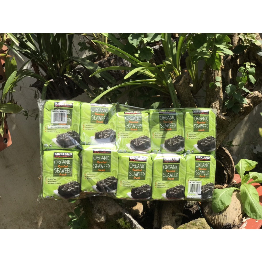 RONG BIỂN ĂN LIỀN HỮU CƠ KIRKLAND ORGANIC SEAWEED SNACK CHUẨN MỸ 17 GRAM - DATE 16 MAY 2022