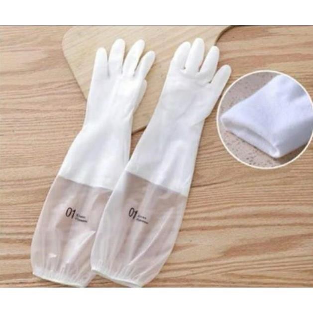 GĂNG TAY CAO SU SIÊU DAI LÓT NỈ CÓ CHUN CHỐNG TUỘT