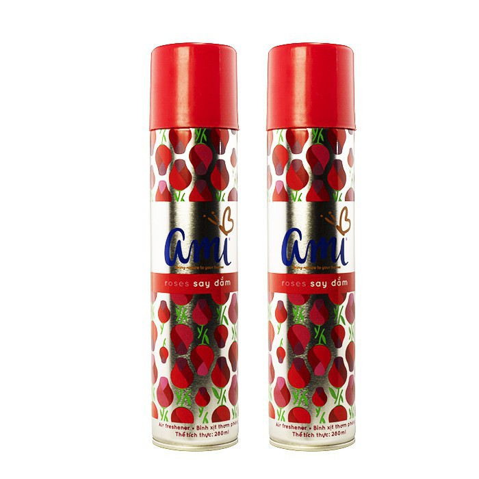 Combo 2 Chai Xịt Phòng Ami Hương Roses Say Đắm 280ml