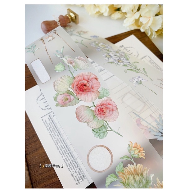 Cuộn washi “In Blossom” siêu xinh trang trí journal phong cách vintage