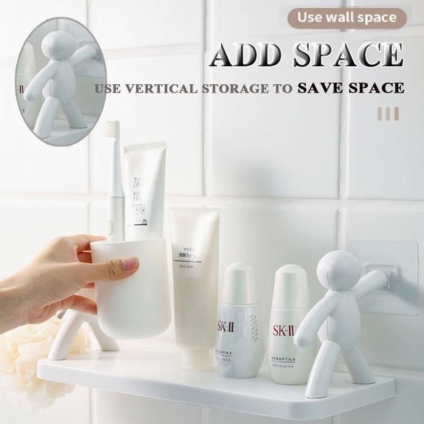 Kệ treo tường nhà tắm họa tiết người độc đáo sáng tạo Kệ đựng đồ nhà tắm để mỹ phẩm đồ dùng nhà bếp treo tường hình người sáng tạo- Giá treo tường hình nhân đa năng decor nhà