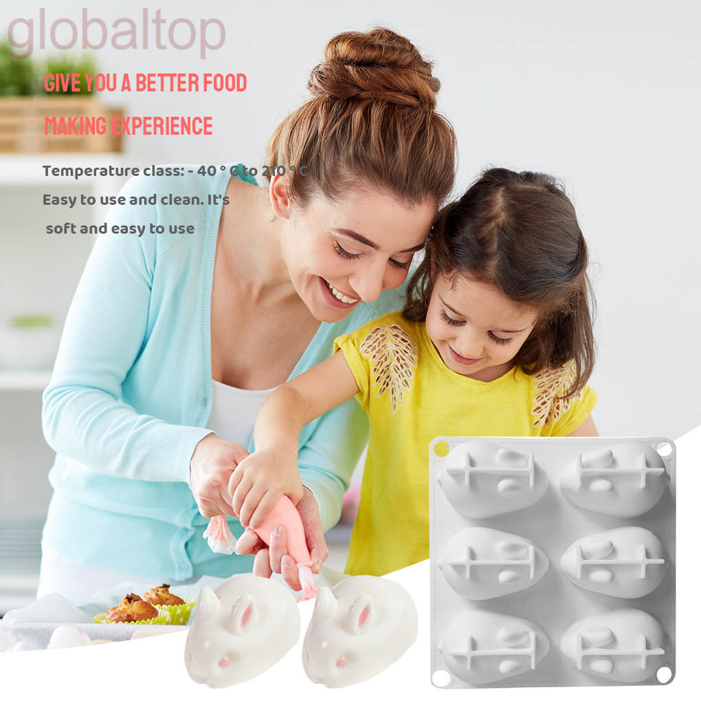 Khuôn Làm Bánh Mousse 6 Ngăn Hình Thú 3d Bằng Silicon