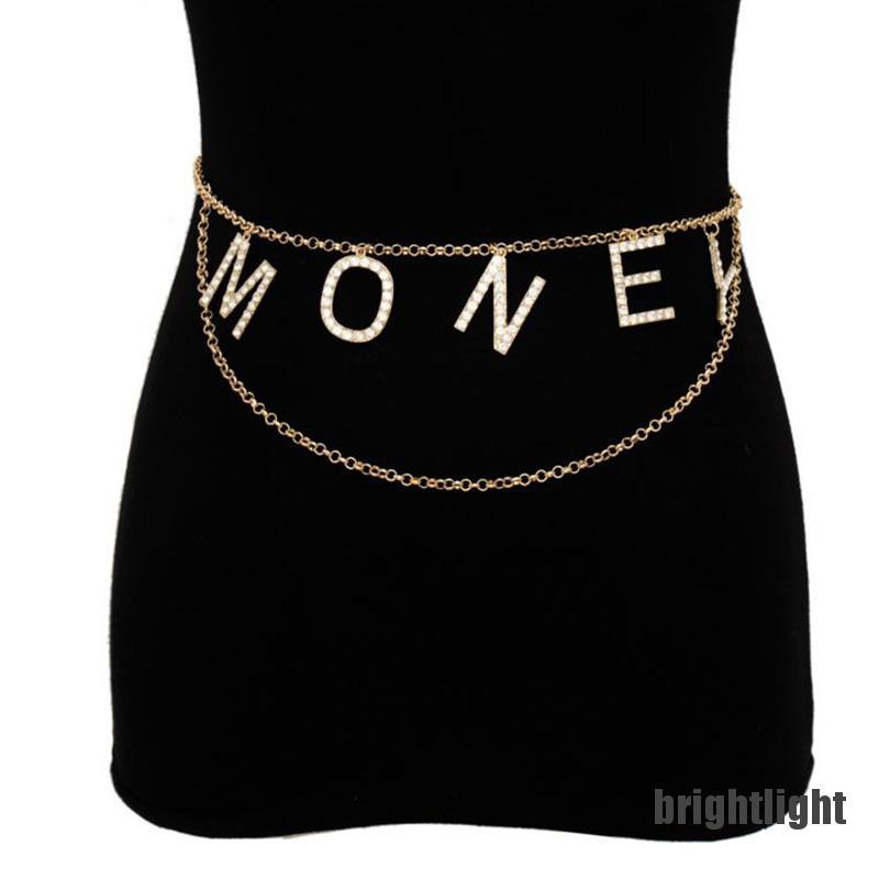 Thắt Lưng Dây Xích Đính Pha Lê Nhân Tạo Cổ Điển