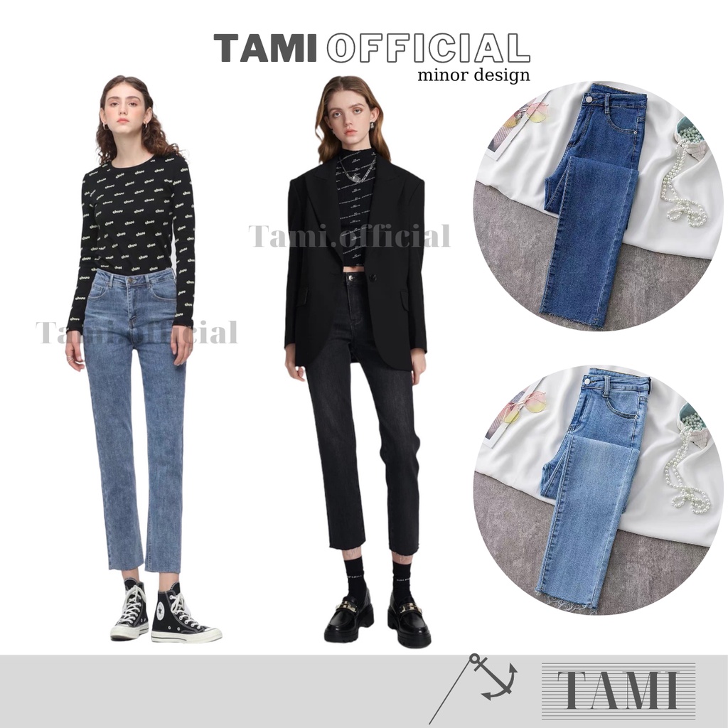 Quần Jeans ỐNG ĐỨNG CO DÃN LAI TUA Đáy Cao Siêu HÁCH DÁNG BÁN CHẠY TOP 1 [ Tami Official ]