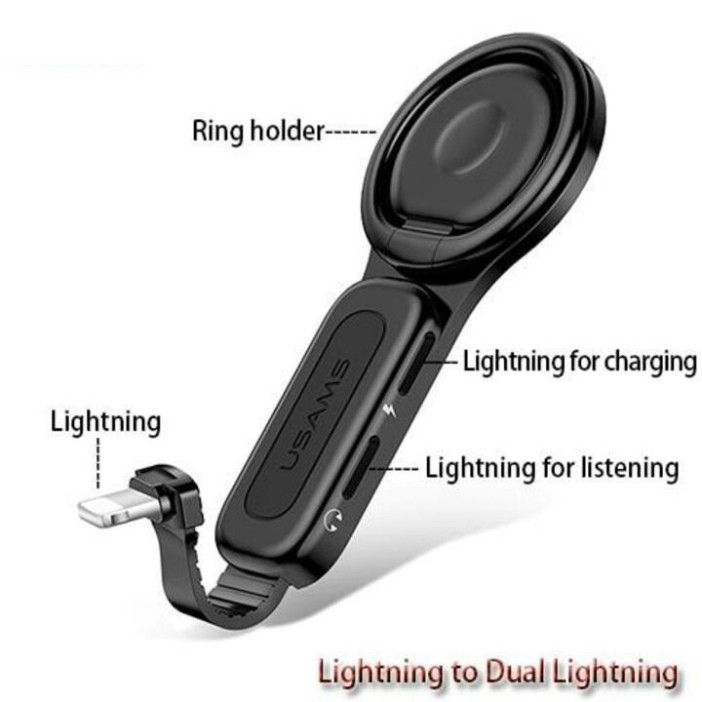 Sản Phẩm Nhẫn Đỡ Chức Năng Chuyển Đổi Kết Nối Lightning Chuyên Dụng Cho Iphone thương hiệu USAMS