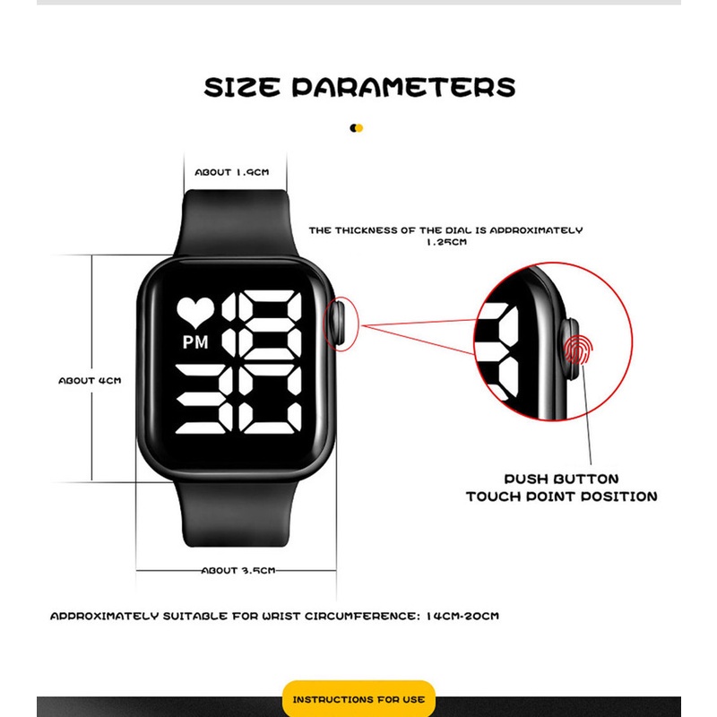 Đồng Hồ Điện Tử Đèn LED Chống Thấm Nước Cho Nam Nữ