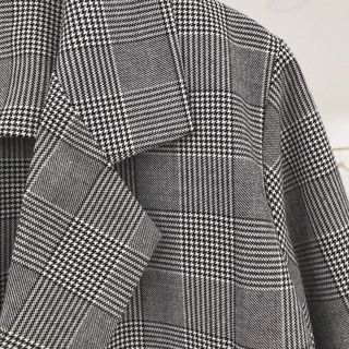 Blazer kẻ ghi 1 khuy