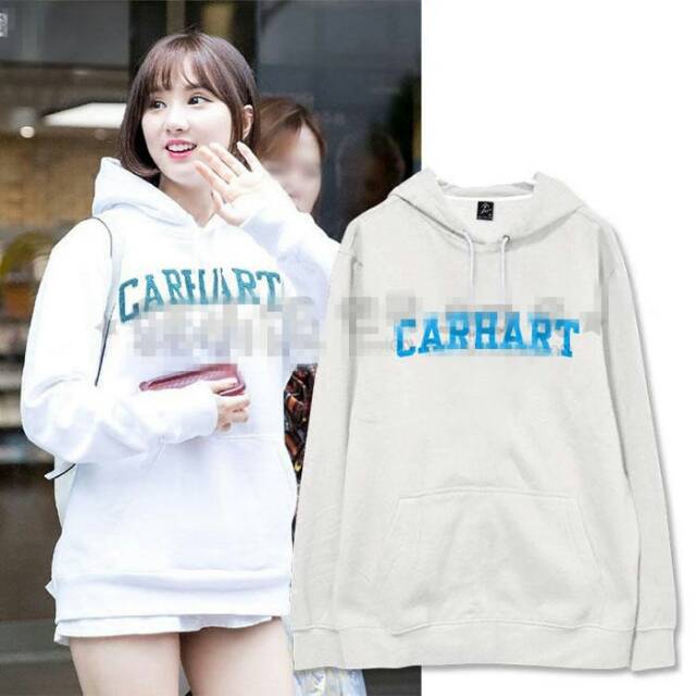 Carhart Áo Hoodie In Chữ Carhart Phong Cách Hàn Quốc